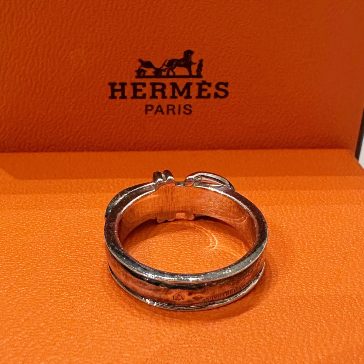 ■HERMES 極美品 サンチュール リング 12号 指輪 ベルトモチーフ / エルメス / シルバー / SV925_画像4