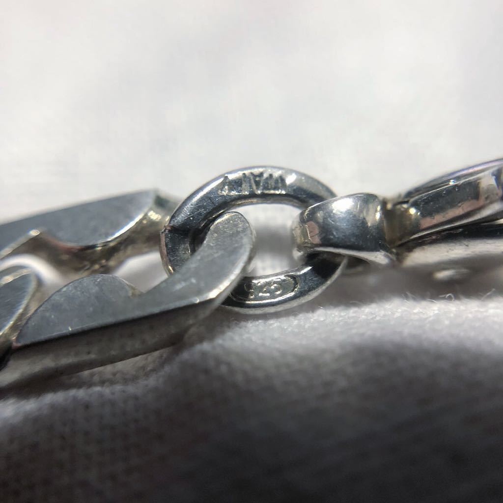 Vintage Italian Silver Flat Chain 925 スターリングシルバー ブレスレット 喜平 イタリアンシルバー ヴィンテージ  Made in Italy