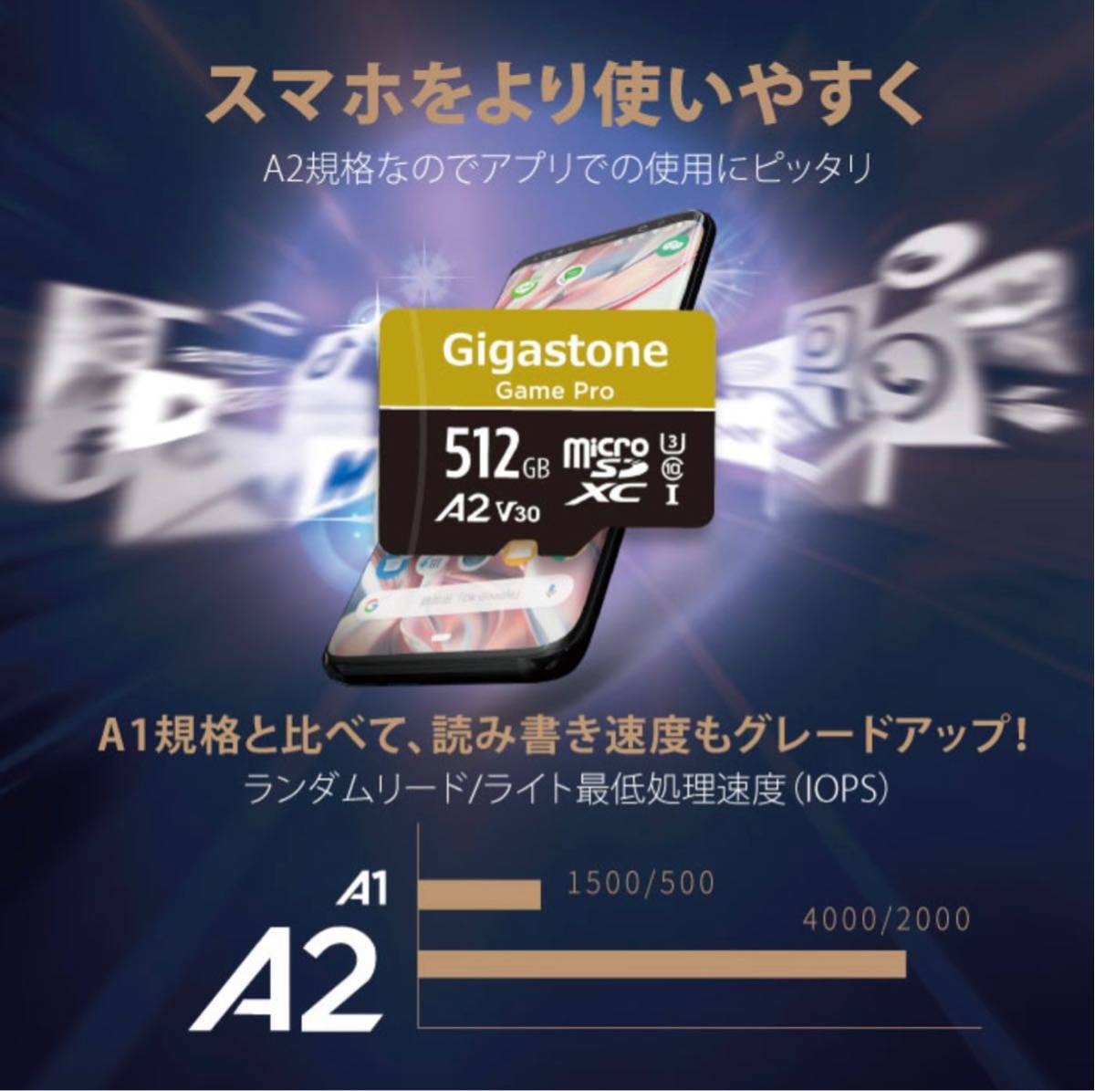 Gigastone マイクロSDカード 512GB 2枚セット SDXC microSD microsdカード メモリーカード_画像5