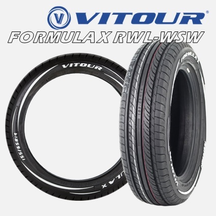 15インチ 185/65R15 88V 4本 サマータイヤ ホワイトレター ホワイトリボン ヴィツァー フォーミュラX VITOUR FORMULA X RWL-WSW V00005_画像1