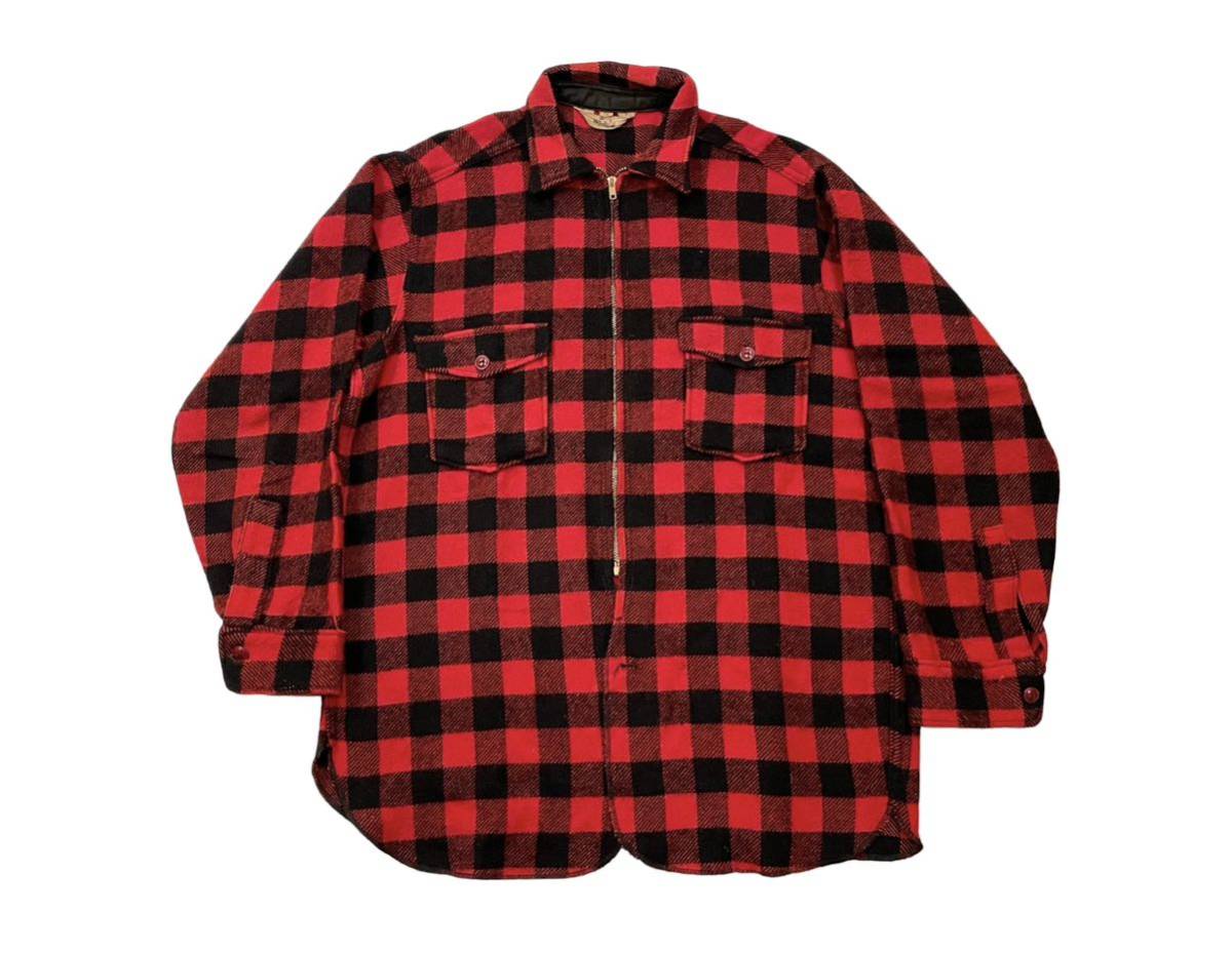 新しい季節 USA ビンテージ SHIRT WOOL ZIP WOOLRICH 60s バッファロー