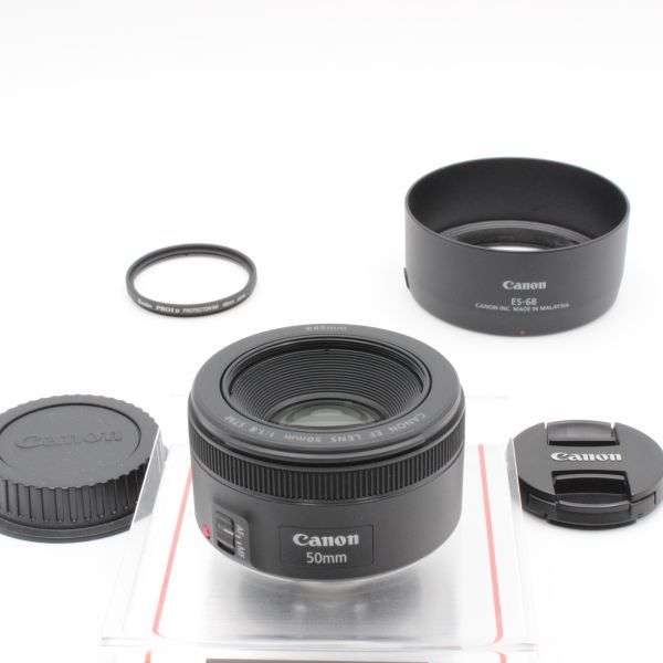 極美品】 Canon キヤノン EF 50mm f1.8 STM フード フィルター付き