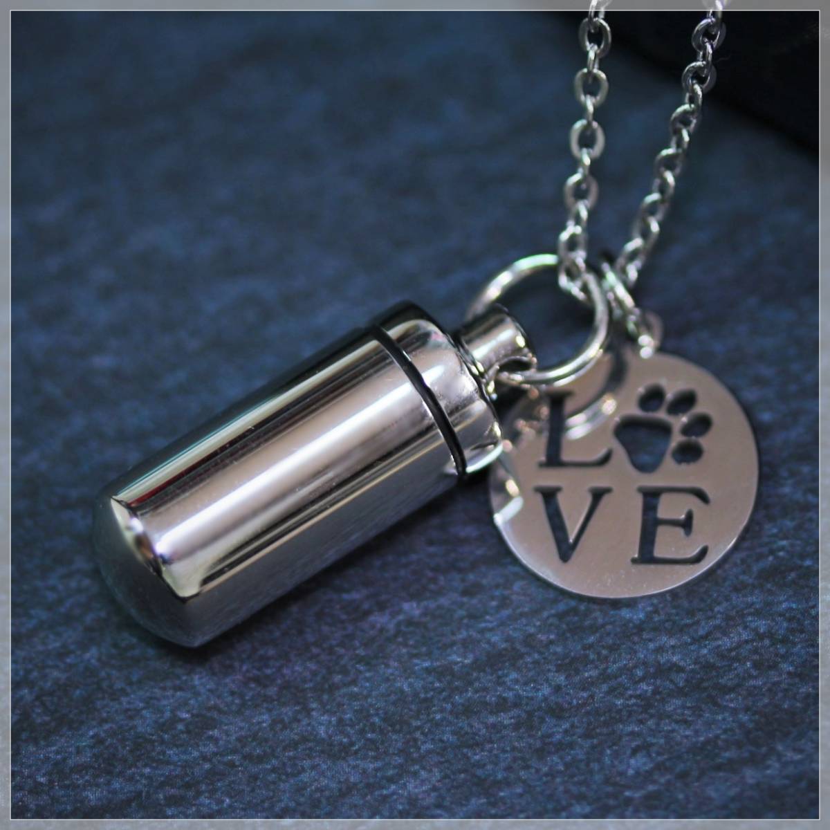 KP7833/ made of stainless steel memorial pendant Mini Capsule necklace Caro -to pendant ... ash .. shape see love dog love cat pet at hand ..