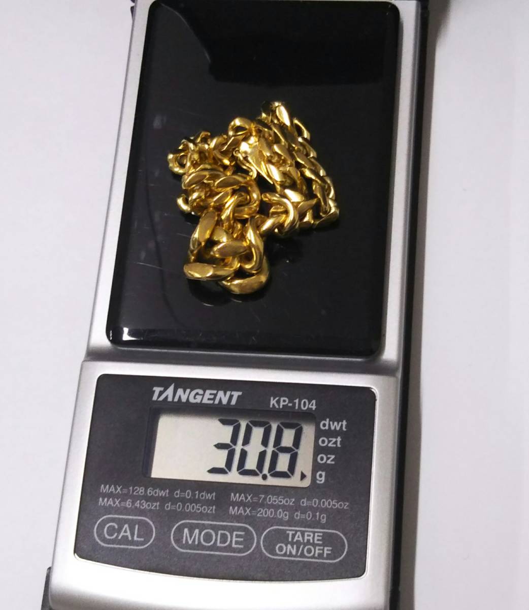 [ чистка settled ]K18 полная масса примерно 30.8g примерно 17.5cm кручение дизайн Gold браслет 