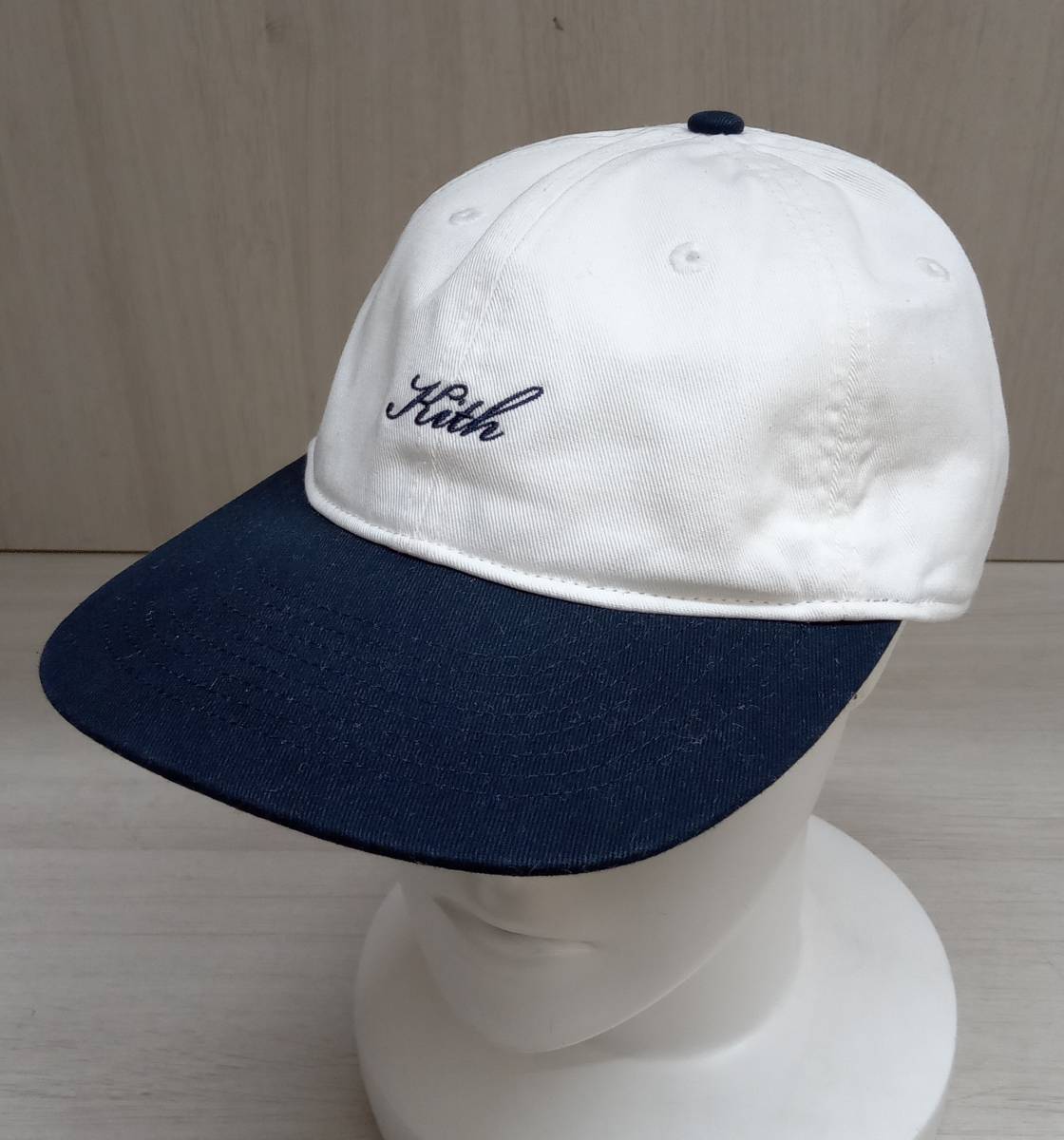 KITH/キス/キャップ/Script Logo Cap Scarab/ホワイト×ネイビー_画像1