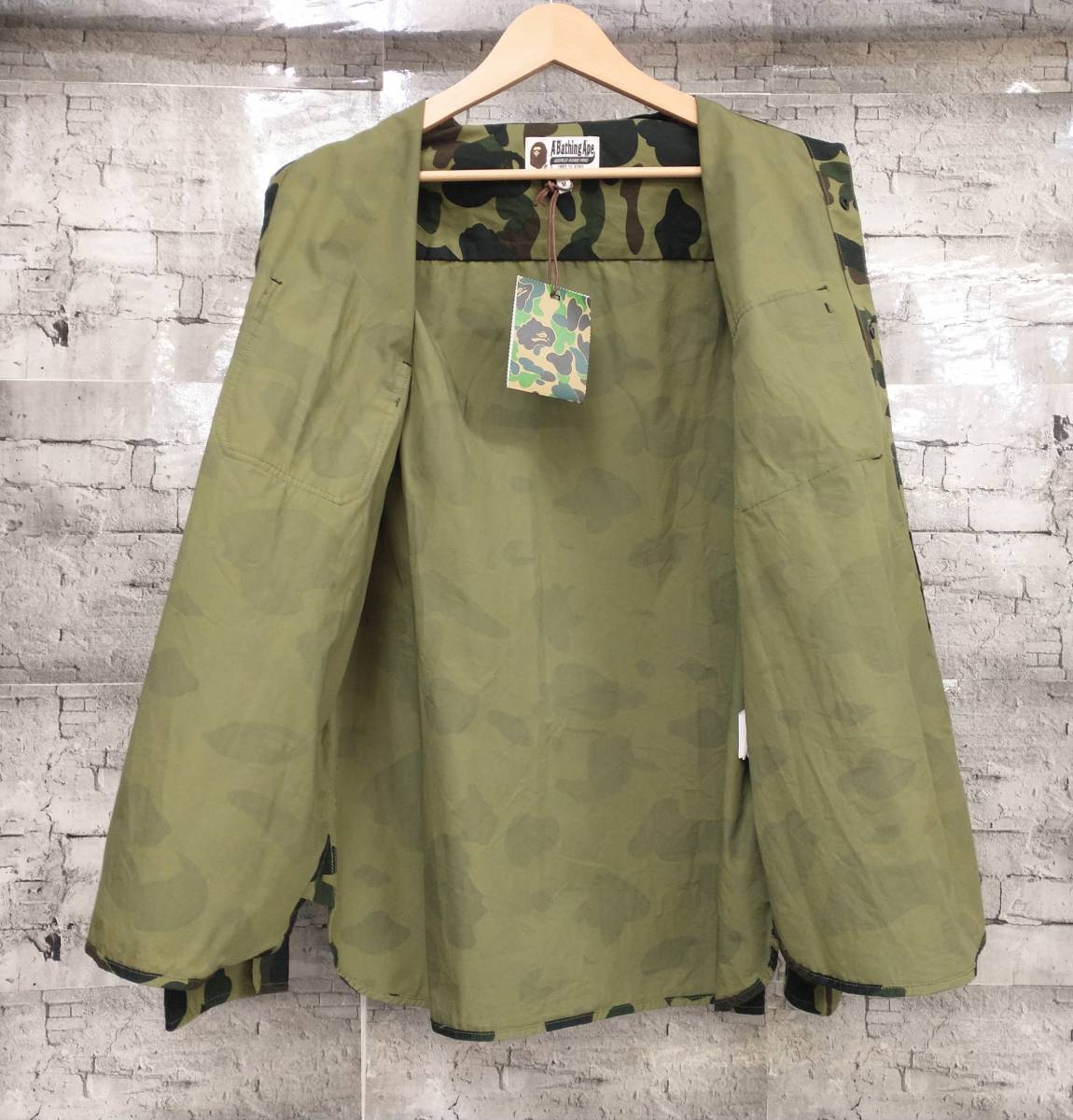 A BATHING APE アベイシングエイプ 1st CAMO OUTDOOR DETAIL POCKET RELAXED FIT SHIRT 長袖シャツ サイズM 迷彩 カモフラ 店舗受取可_画像3