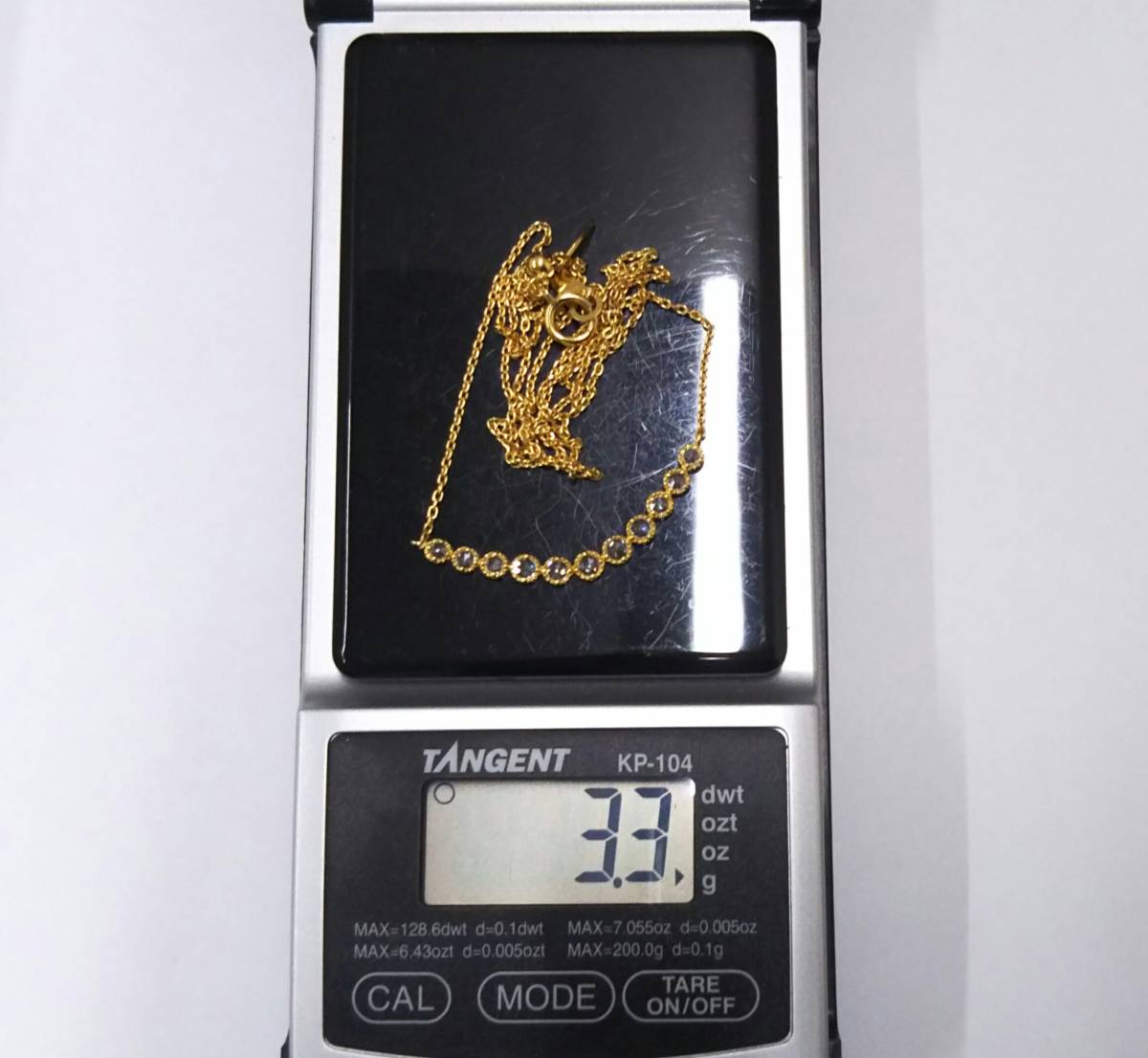 【クリーニング済】K18 総重量約3.3g 約47cm 連石 デザイン ゴールド ネックレスの画像8