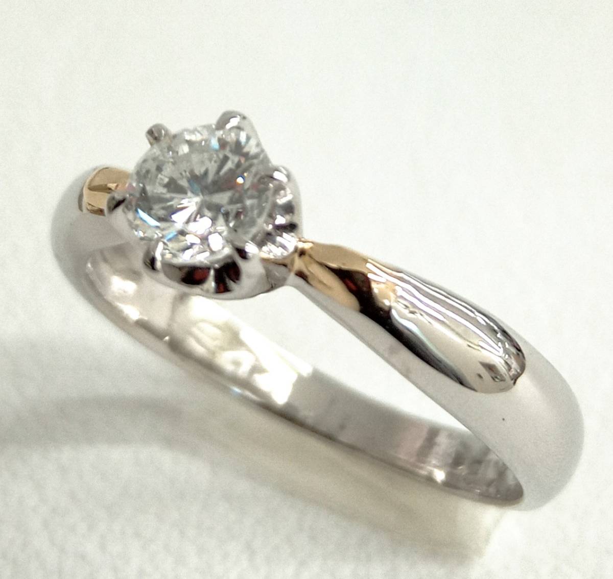 [ expert evidence |so-ting attaching ]Pt900/K18| diamond te The Yinling g| diamond 0.318ct| size 7.5 number |3.0g