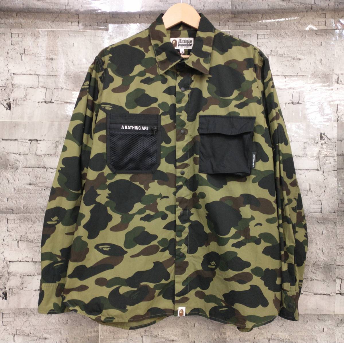 A BATHING APE アベイシングエイプ 1st CAMO OUTDOOR DETAIL POCKET RELAXED FIT SHIRT 長袖シャツ サイズM 迷彩 カモフラ 店舗受取可_画像1