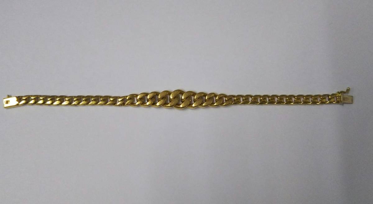 [ чистка settled ]K18 полная масса примерно 30.8g примерно 17.5cm кручение дизайн Gold браслет 