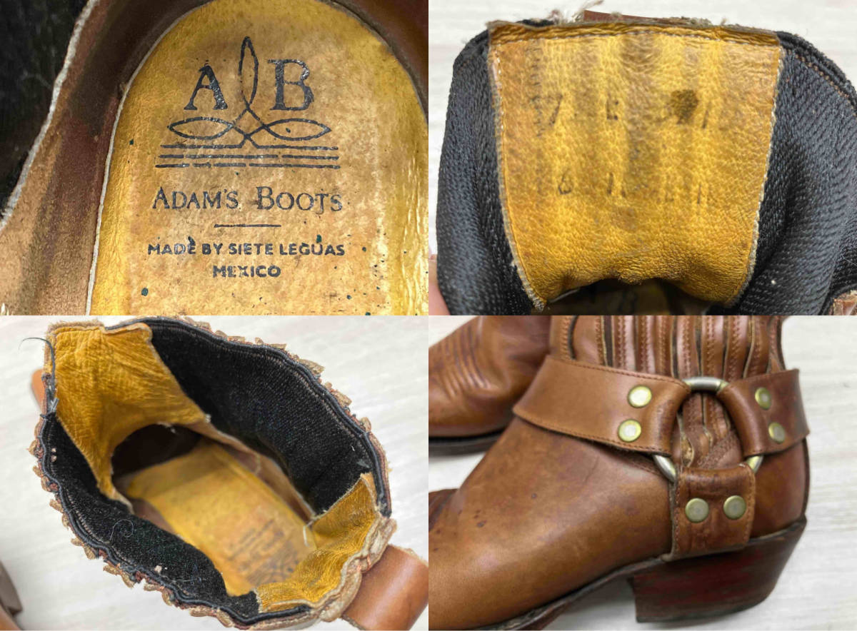 ADAM'S BOOTS/アダムブーツ　ウエスタンブーツ　リングブーツ　サイドゴア　ショートブーツ　80s-90s メキシコ製　サイズ7E(約25cm)_画像5
