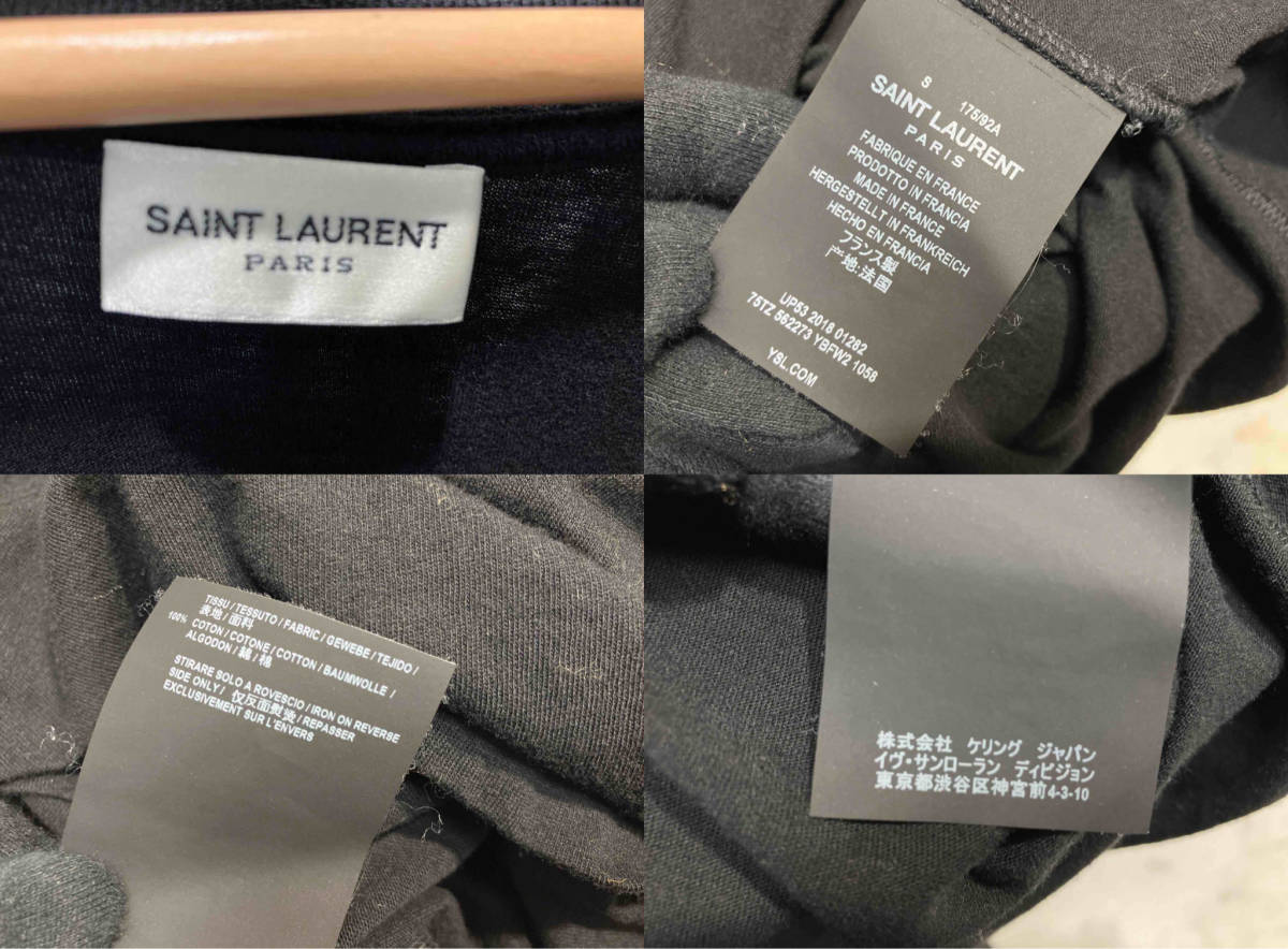 【即決】SAINT LAURENT サンローラン Tシャツ 562273 カットソー 半袖 BLACK ブラック 黒 ロゴ レディース コットン 綿_画像3