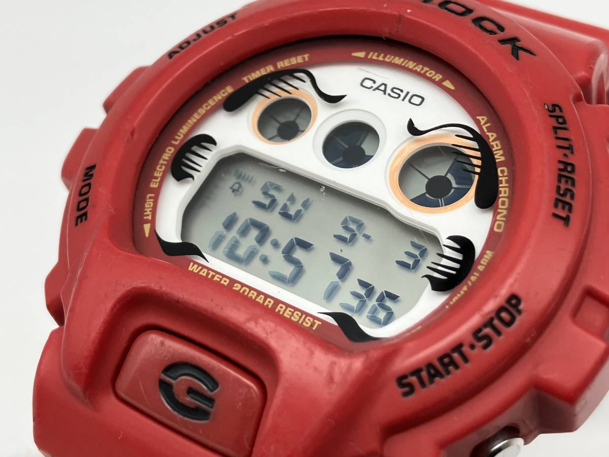 CASIO G‐SHOCK ダルマ 達磨 限定モデル DW-6900DA カシオ ジーショック 赤 レッド 腕時計 ブラックアイパッチ_画像7