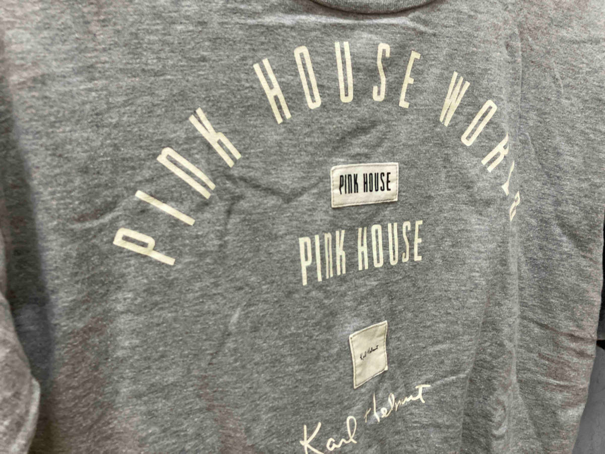 PINK HOUSE ×Karl Helmut Pink House Karl hell m men's lady's short sleeves T-shirt gray P0162UAL 43 L size 