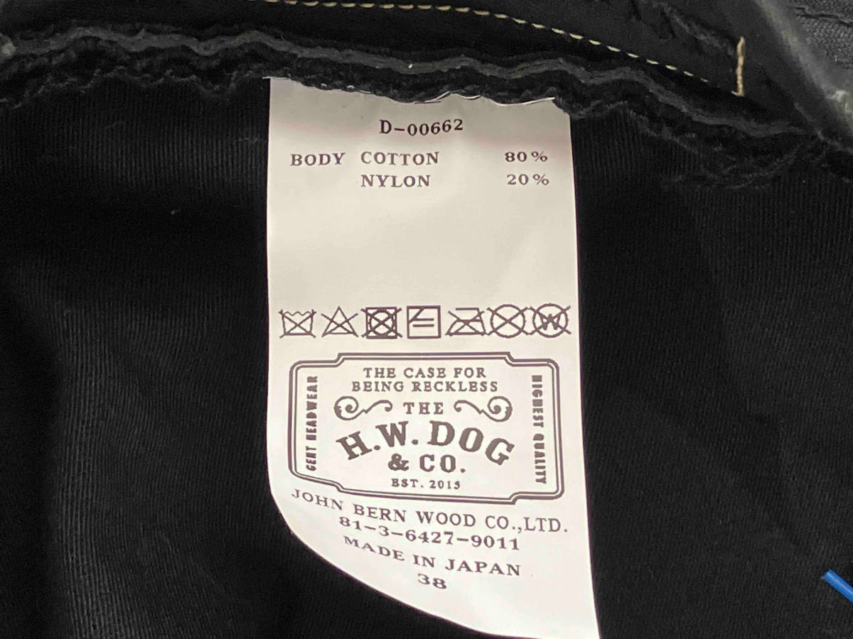 THE H.W.DOG&CO. ザ エイチダブリュウ ドッグアンドコー LAUREL HAT バケットハット D-00662 日本製 ブラック 帽子 刺繍 バケハの画像6