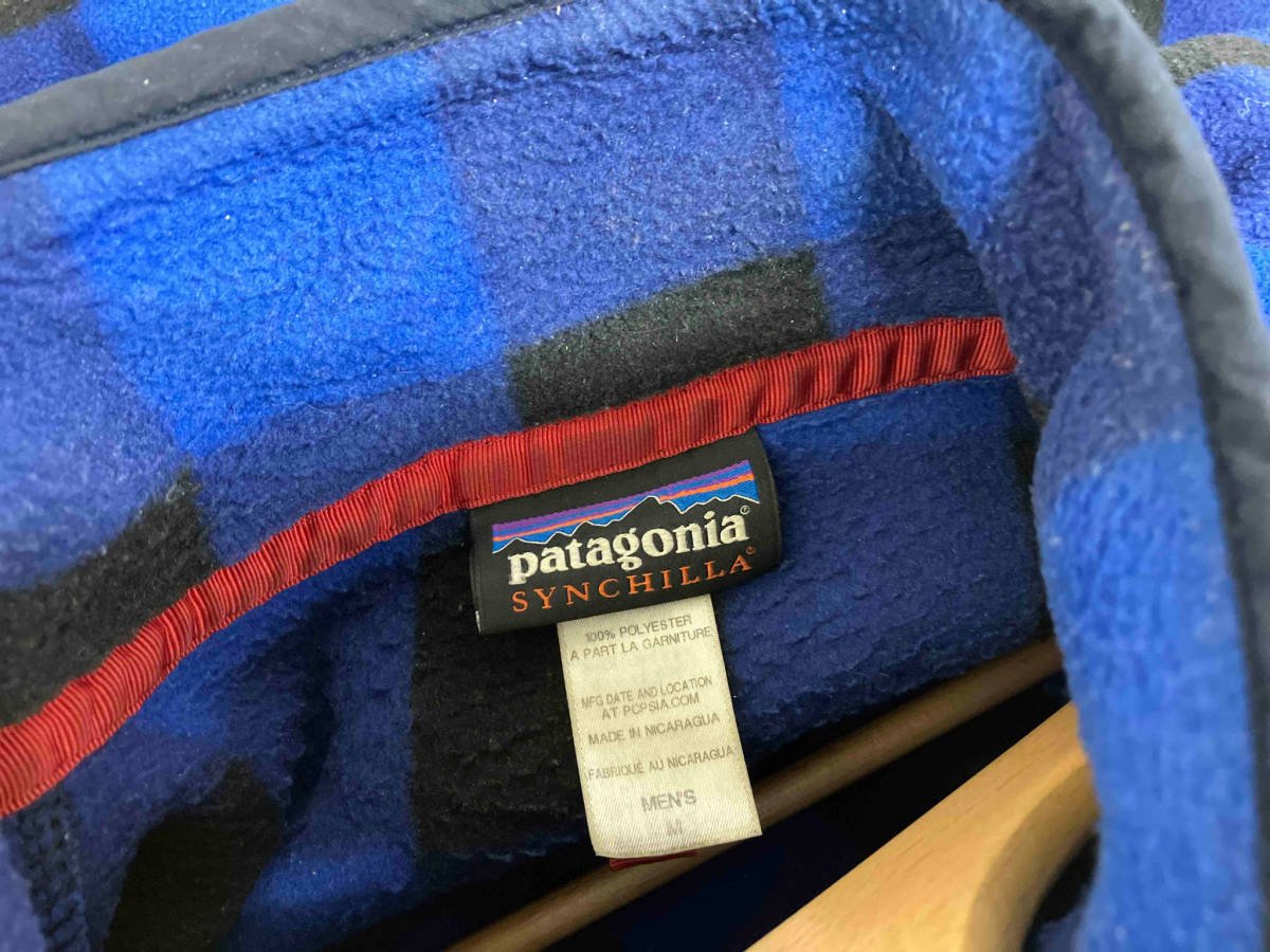 patagonia Synchilla check fleece jacket パタゴニア M チェックフリースジャケット M_画像6