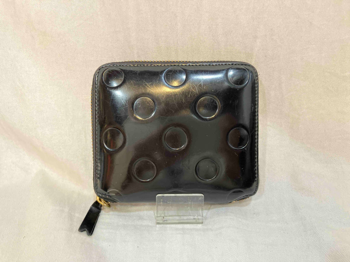 COMME des GARCONS WALLET COINCASE ENAMEL BLACK コムデギャルソン 財布 コインケース エナメル ドット型押し ブラックSA3100NE_画像1