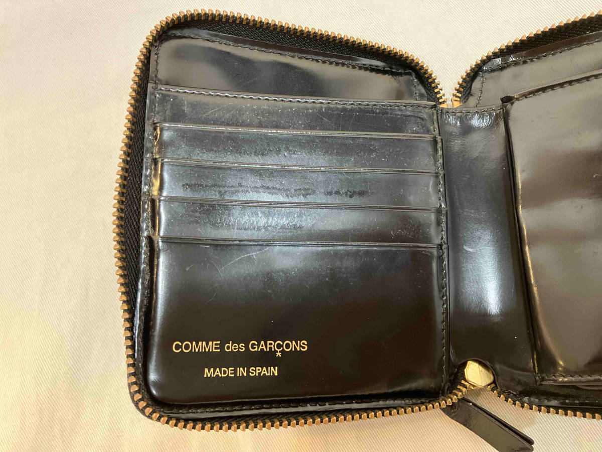 COMME des GARCONS WALLET COINCASE ENAMEL BLACK コムデギャルソン 財布 コインケース エナメル ドット型押し ブラックSA3100NE_画像6