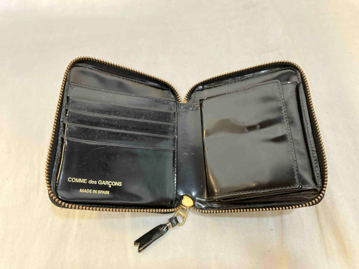 COMME des GARCONS WALLET COINCASE ENAMEL BLACK コムデギャルソン 財布 コインケース エナメル ドット型押し ブラックSA3100NE_画像3