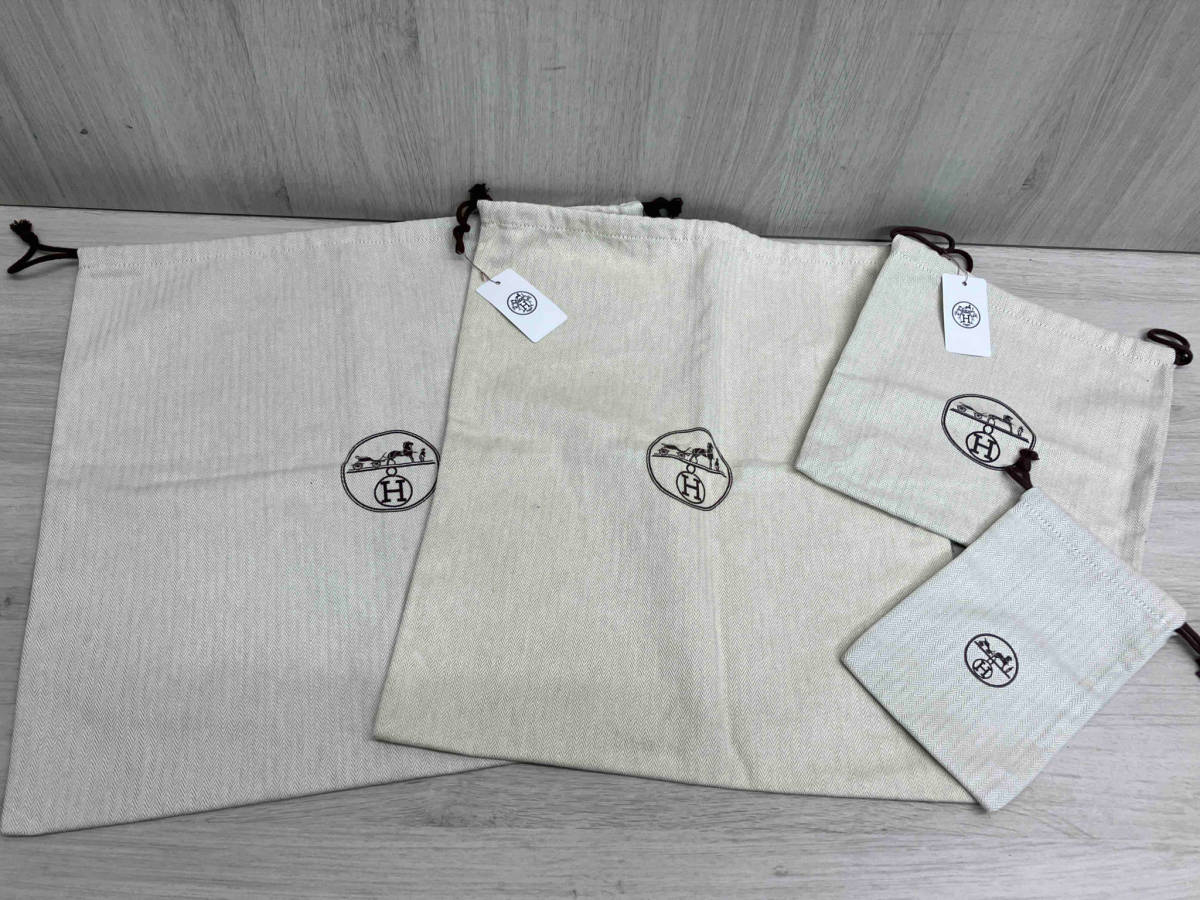 HERMES エルメス 巾着4種4点セット ヘリンボーン柄-