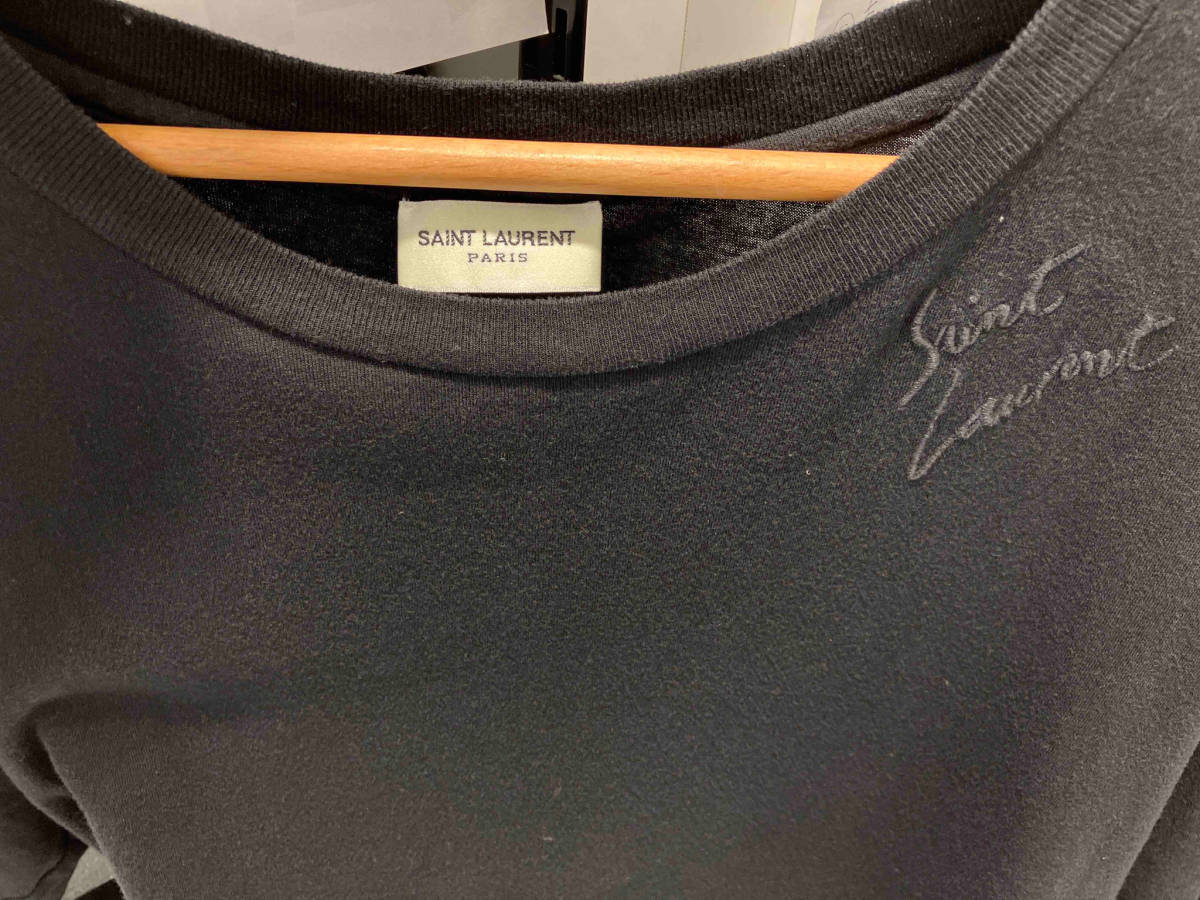 【即決】Saint Laurent サンローラン Tシャツ ブラック 533416 BLACKロゴ カットソー 半袖 Mサイズ レディース　コットン_画像3