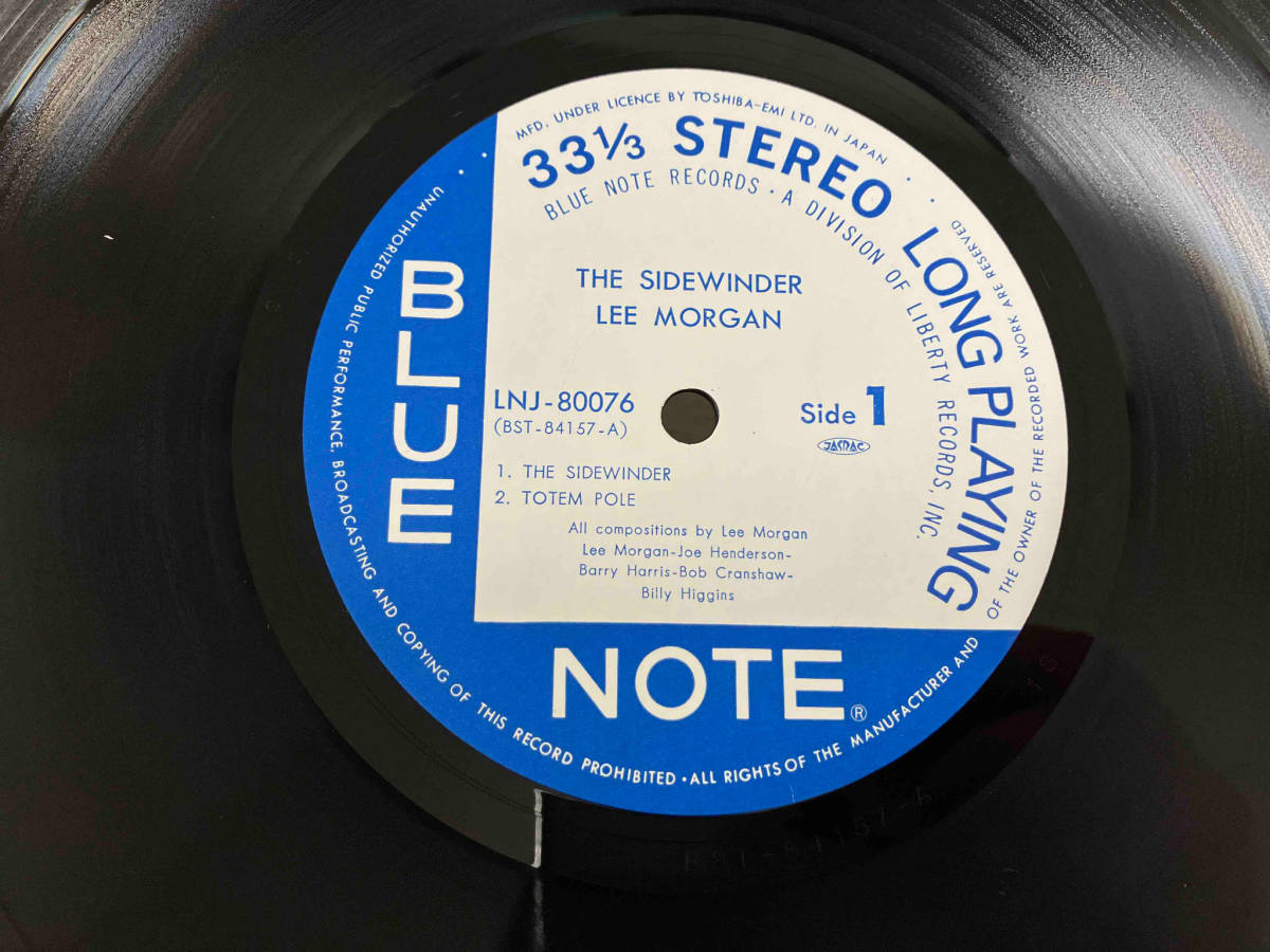 【LP】リー・モーガン THE SIDEWINDER LNJ80076 stereo_画像4