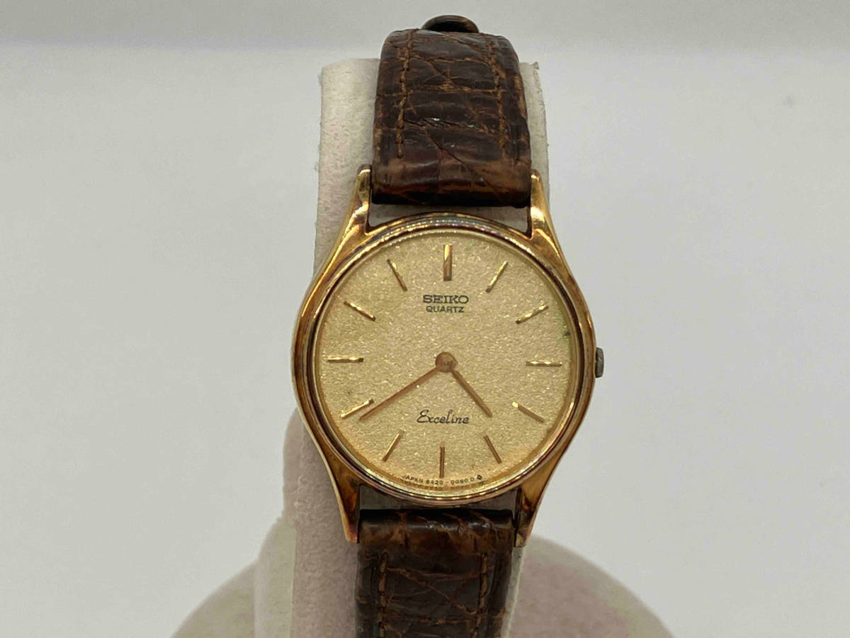 SEIKO セイコー EXCELINE エクセリーヌ 8420-0040 リューズ劣化有り 文字盤汚れ有り ベルト劣化有り クォーツ 腕時計