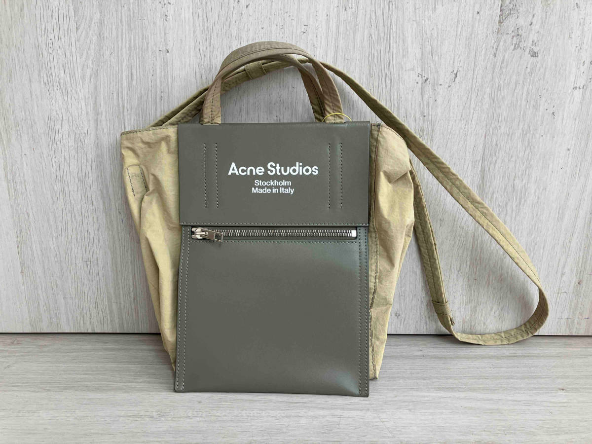 トートバッグ ACNE STUDIOS ペイパリーナイロントートバッグ／カーキ ハンドバッグ_画像1