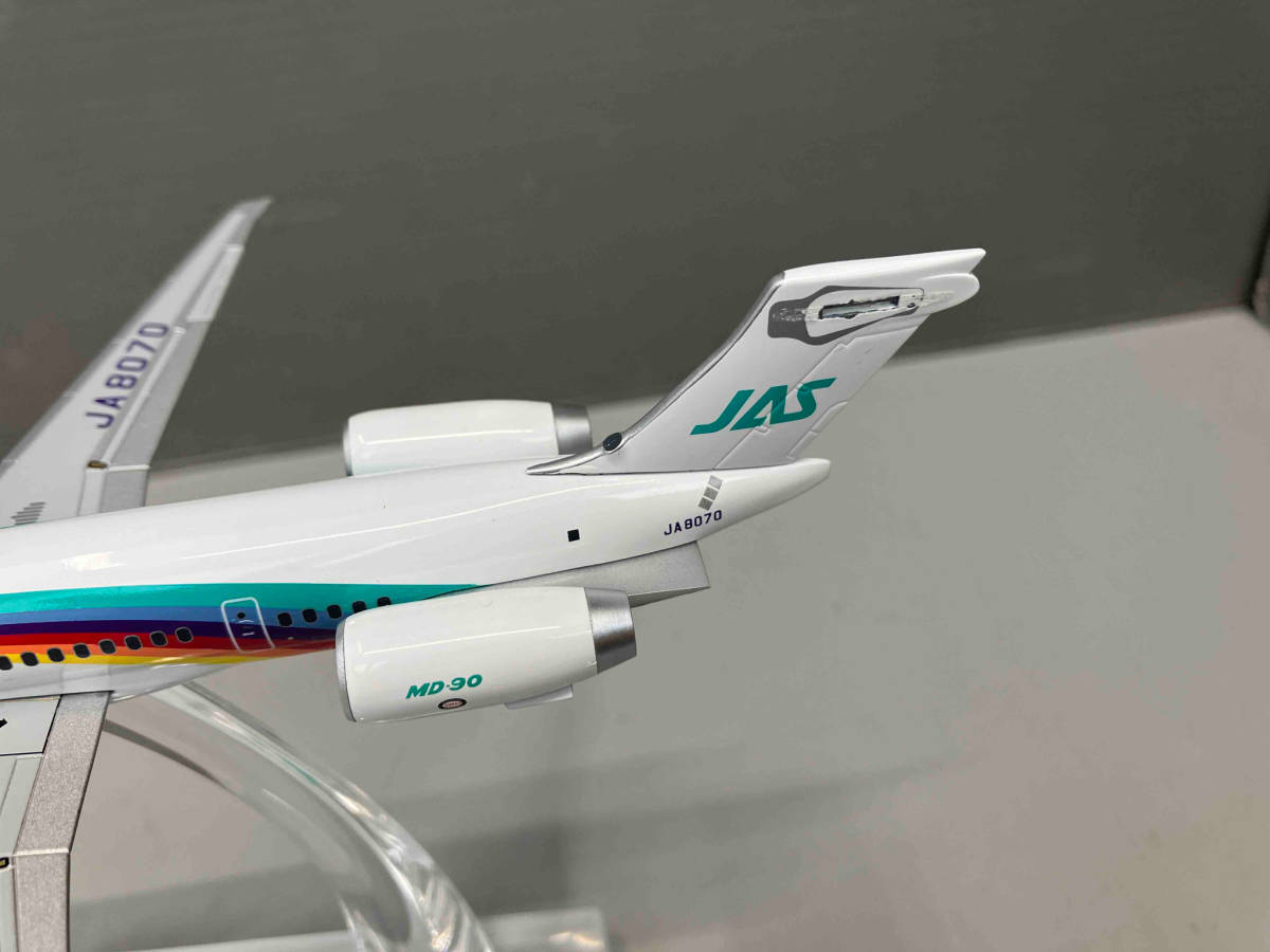  литье под давлением модель Hogan 1:200 MD-90 Rainbow цвет 7 серийный номер JAS JAL Japan Air System чёрный . Akira 1/200 модель 