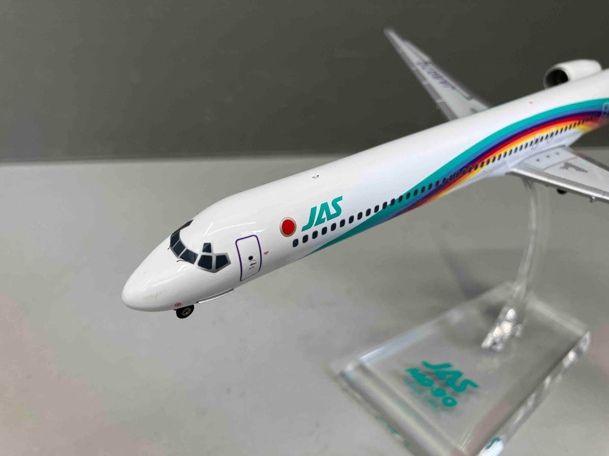  литье под давлением модель Hogan 1:200 MD-90 Rainbow цвет 7 серийный номер JAS JAL Japan Air System чёрный . Akira 1/200 модель 