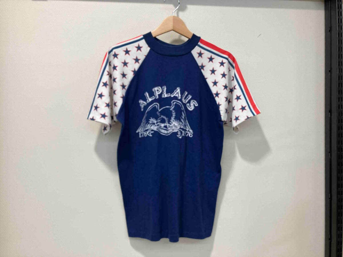 70s VINTAGE ヴィンテージ ALPLAUS アルプラウス 半袖Tシャツ 1976 プリント ラグラン 星柄 ライドライン 星条旗 Star 70年代