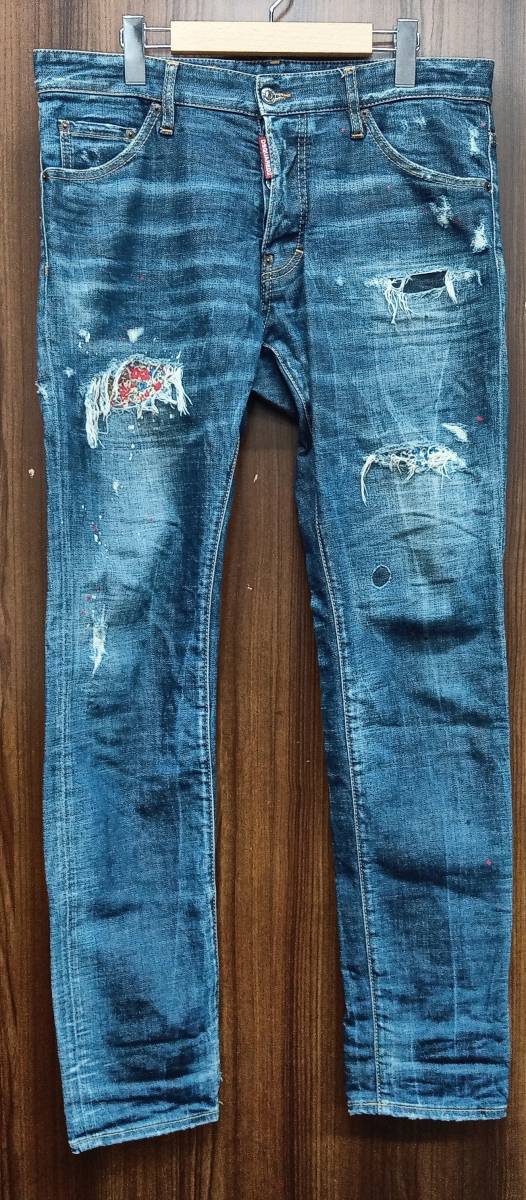 中古】 DSQUARED2 50(XL相当) ボタンフライ ダメージ加工 JEAN GUY