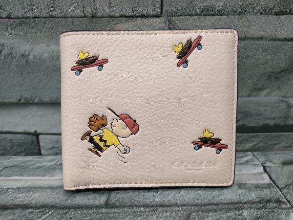 COACH/PEANUTS/SNOOPY/コーチ/ピーナッツ/財布/二つ折り/コラボ/スヌーピー/ウッドストック/チャーリー/オフホワイト