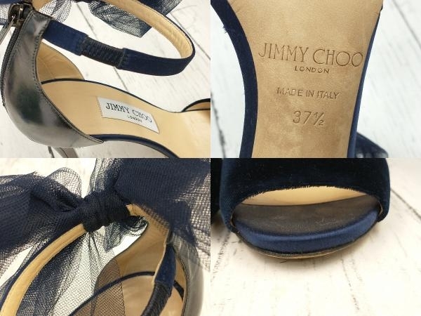 JIMMY CHOO　 ジミーチュウ　パンプス　37 .1/2 （24.5cm）ネイビー×シルバー_画像9