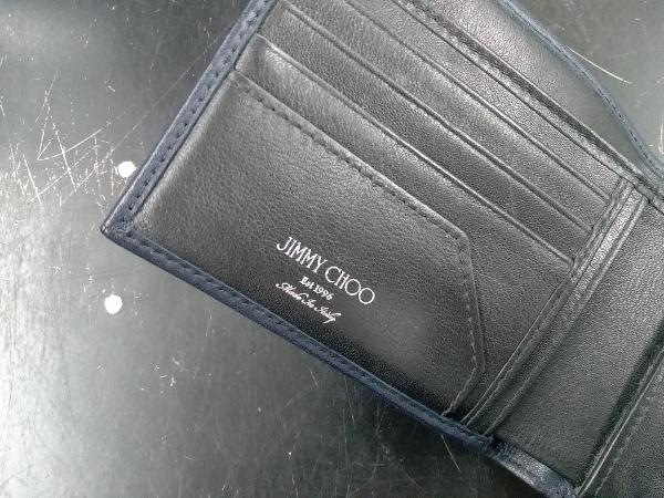 JIMMY CHOO ジミーチュウ　ALBANY 二つ折り財布　ネイビー 店舗受取可_画像4