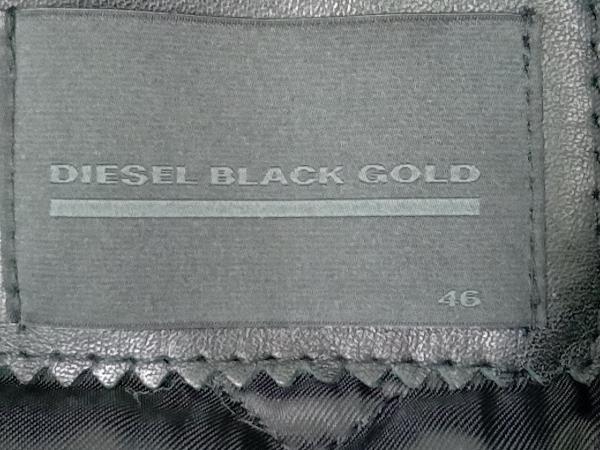 DIESEL BLACK GOLD ダブルライダース ジャケット サイズ46 ブラック 羊革 イタリア製_画像6