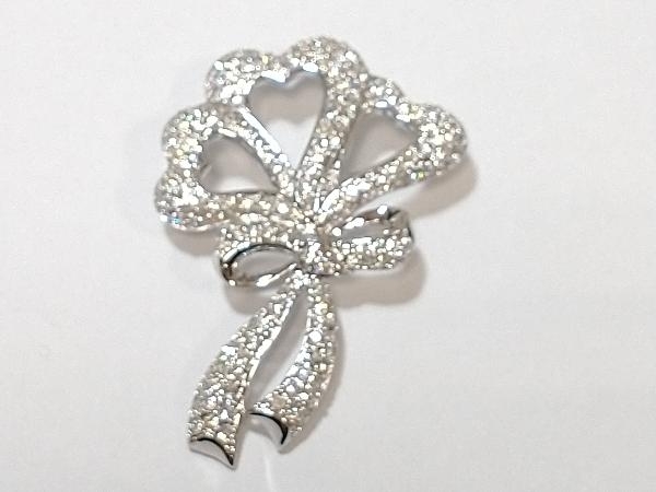 【胸元品よく華やかに!】SWAROVSKI ハートリボンブローチ ブランドアクセサリー 卒業式 入学式 プレゼント 花束_画像1