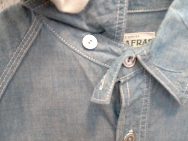 長袖シャツ SASSAFRAS ササフラス ブルー コットン 日本製 胸ポケット S_画像6