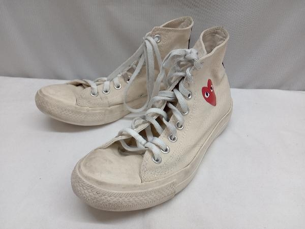 スニーカー CONVERSE 112856 スニーカー コンバース コムデギャルソン COMME des GARCONS PLAY ベージュ 難アリ 訳アリ_画像1