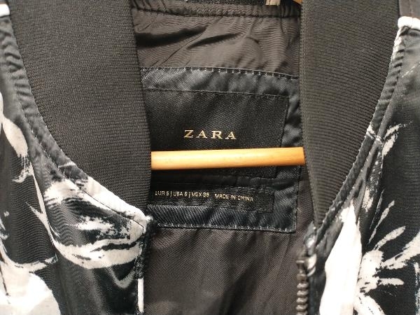 ZARA/スカジャン/ブルゾン/ブラック/S/総柄/モノトーン/ザラ/ 8281/355/800 /ジップアップジャケット_画像3