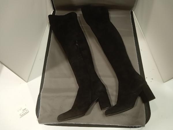 【即決】Saint Laurent サンローラン/スエード ロングブーツ /ブラック/衣料/サイズ 約23.2CM