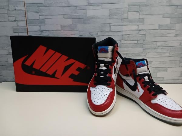 【FAKEBUSTERS鑑定済】 NIKE/ナイキ/555088-602/Spiderman × Nike Air Jordan 1 Origin Story/レッド/箱・替シューレース付/26cm