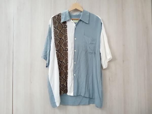 Aries アリエス Hawaiian Shirt With Panel SQAR40101 半袖シャツ ブルーグレー サイズ不明 レーヨン 店舗受取可