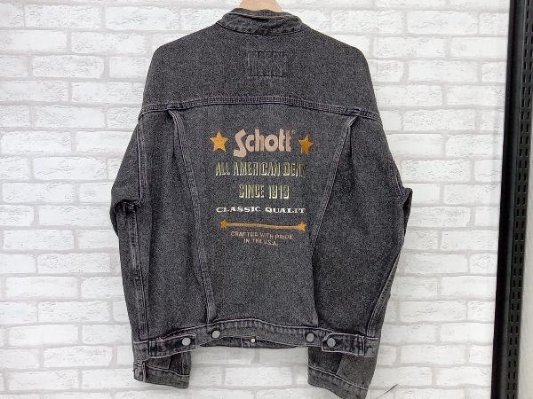 Schott デニムジャケット グレー メンズ L ショット MADE IN USA 刺繍 店舗受取可_画像2