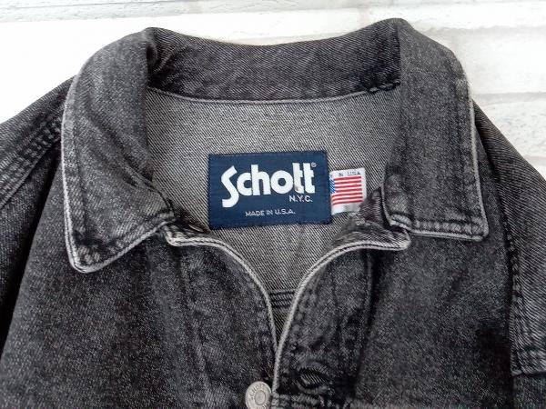 Schott デニムジャケット グレー メンズ L ショット MADE IN USA 刺繍 店舗受取可_画像4