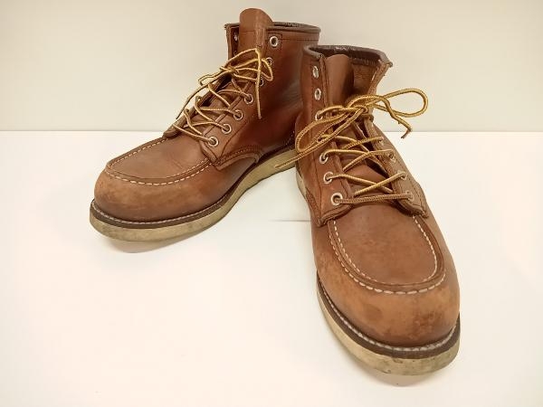 人気ブランド RED WING アメリカ製 USA8 ブラウン ワークブーツ アイ