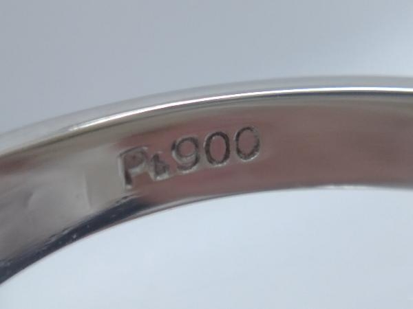 おすすめ 【新品仕上げ済】Pt900 カラーストーン ダイヤ付 リング 約16