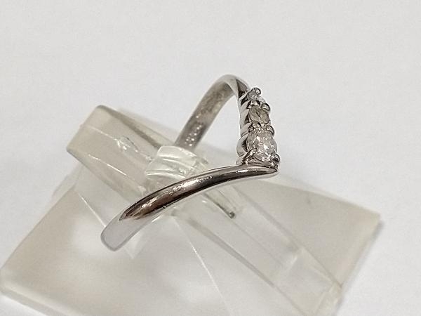 正規品質保証】 【Vリング】Pt900/ダイヤ0.18ct/2.6g/プラチナ
