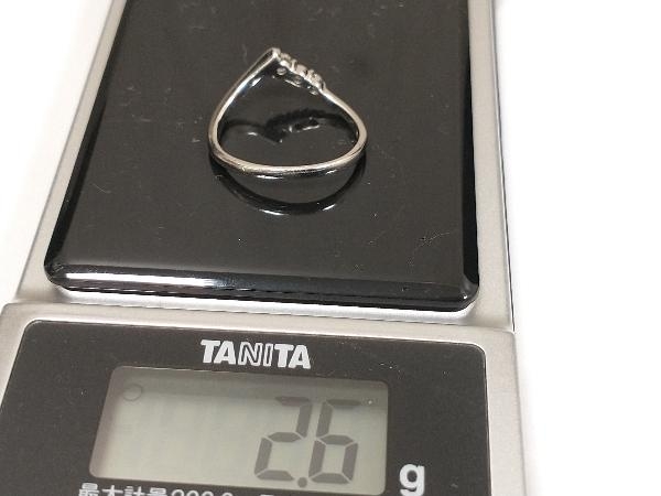 正規品質保証】 【Ｖリング】Pt900／ダイヤ0.18ct／2.6g／プラチナ