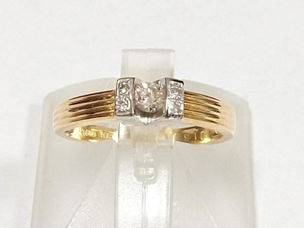 売れ筋がひ贈り物！ 【ゴールド×プラチナ】K18／Pt900／ダイヤ0.13ct